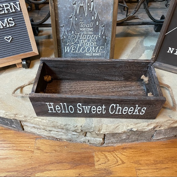 New Rustic Farmhouse Wood Bathroom Decor Toilet Paper Storage Caddy - Picture 10 of 12